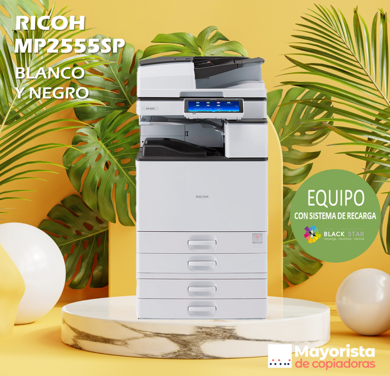 Impresora Multifuncional Blanco y Negro Ricoh MP2555 SP Servicio Certificado