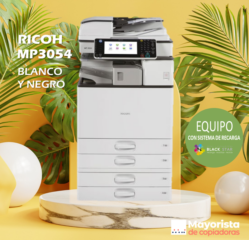 Impresora Láser Blanco y Negro Ricoh MP3054 Servicio Certificado