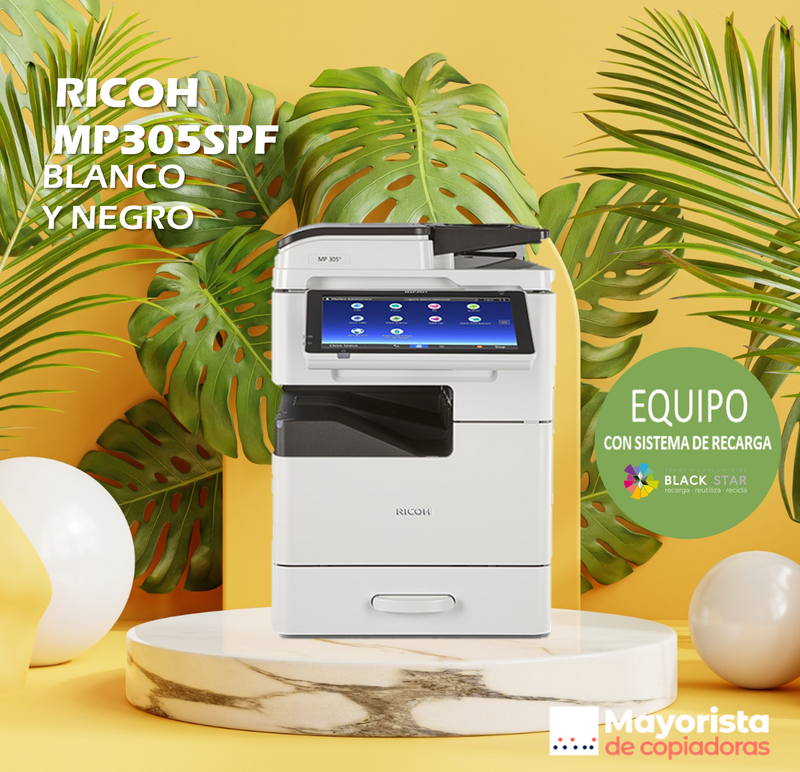 Impresora Multifuncional Blanco y Negro Ricoh MP3055 SP Servicio Certificado