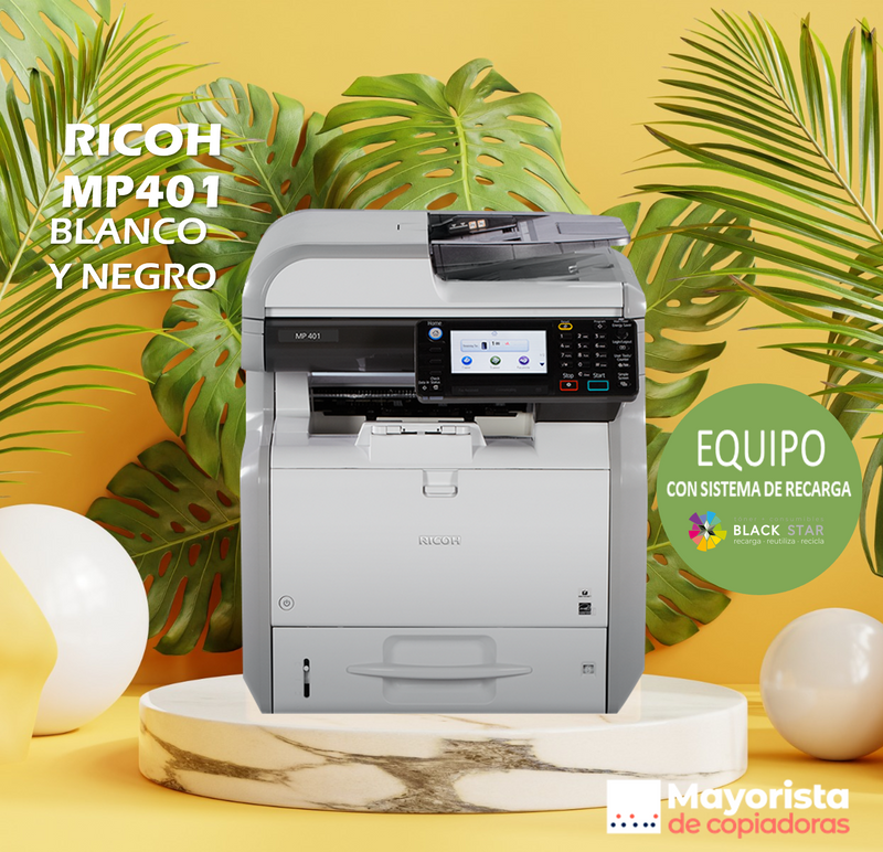 Impresora Láser Blanco y Negro Ricoh MP401 Servicio Certificado