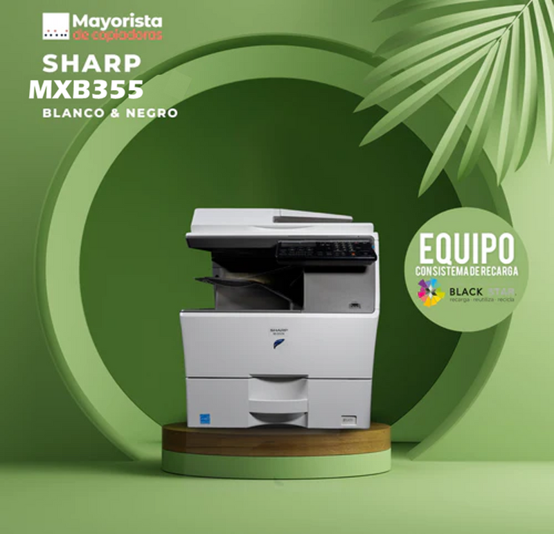 Impresora Láser Blanco y Negro Sharp MXB355 Servicio Certificado