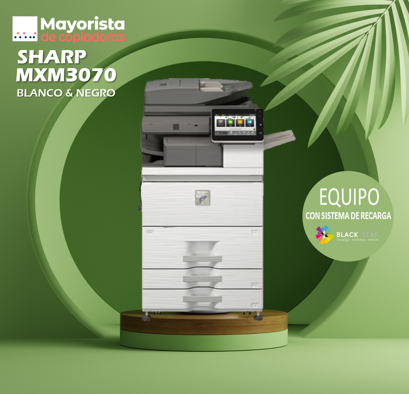 Impresora Láser Blanco y Negro Sharp MXM3070 Servicio Certificado