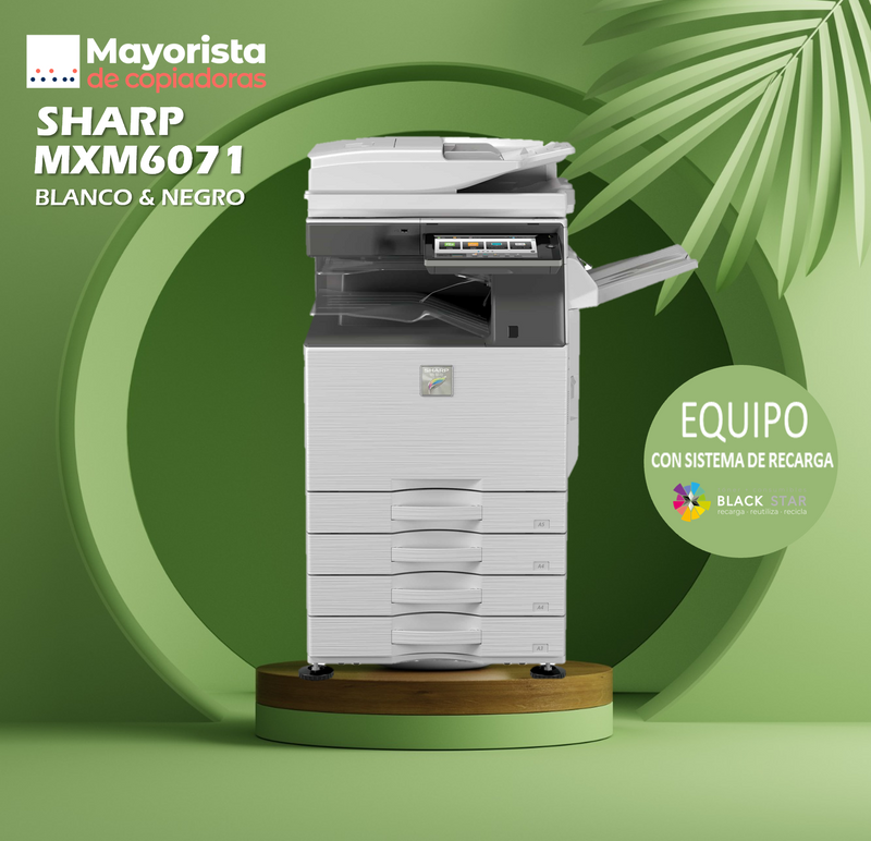 Impresora Láser Blanco y Negro Sharp MXM6071 Servicio Certificado