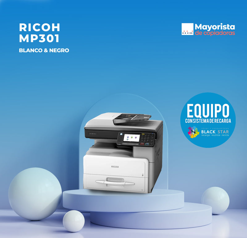 Impresora Láser Blanco y Negro MP301 Servicio Certificado