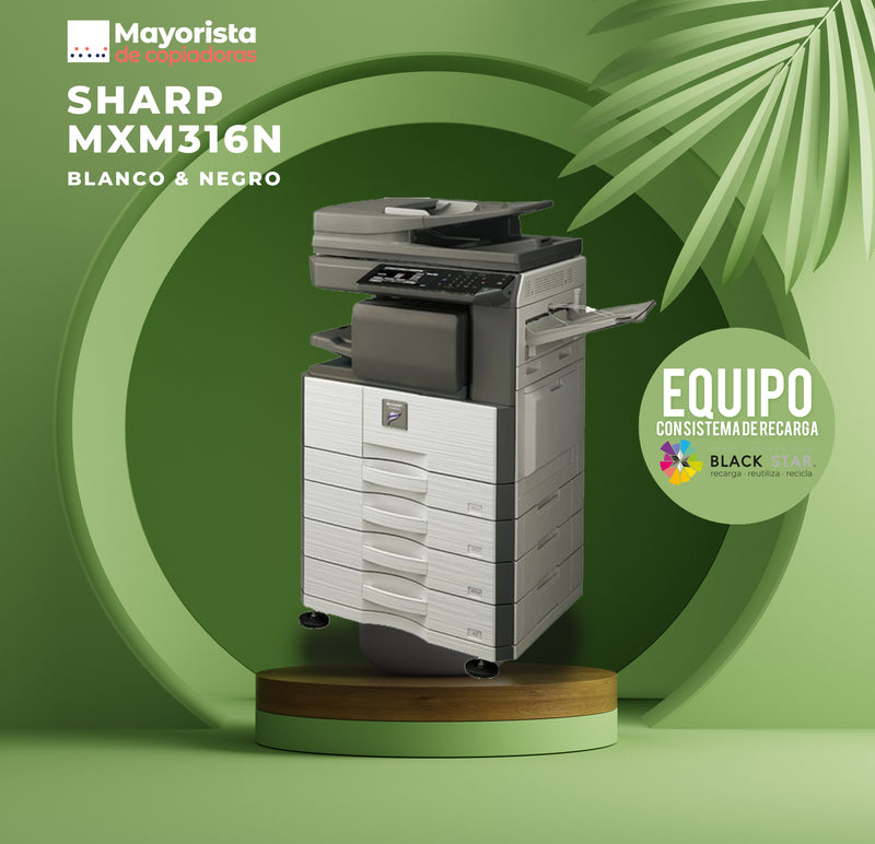 Impresora Láser Blanco y Negro Sharp MXM316N Servicio Certificado