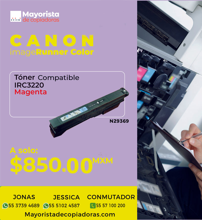 Cartucho de Tóner Canon Magenta Compatible IRC3220, 7629A001AA, GPR-11