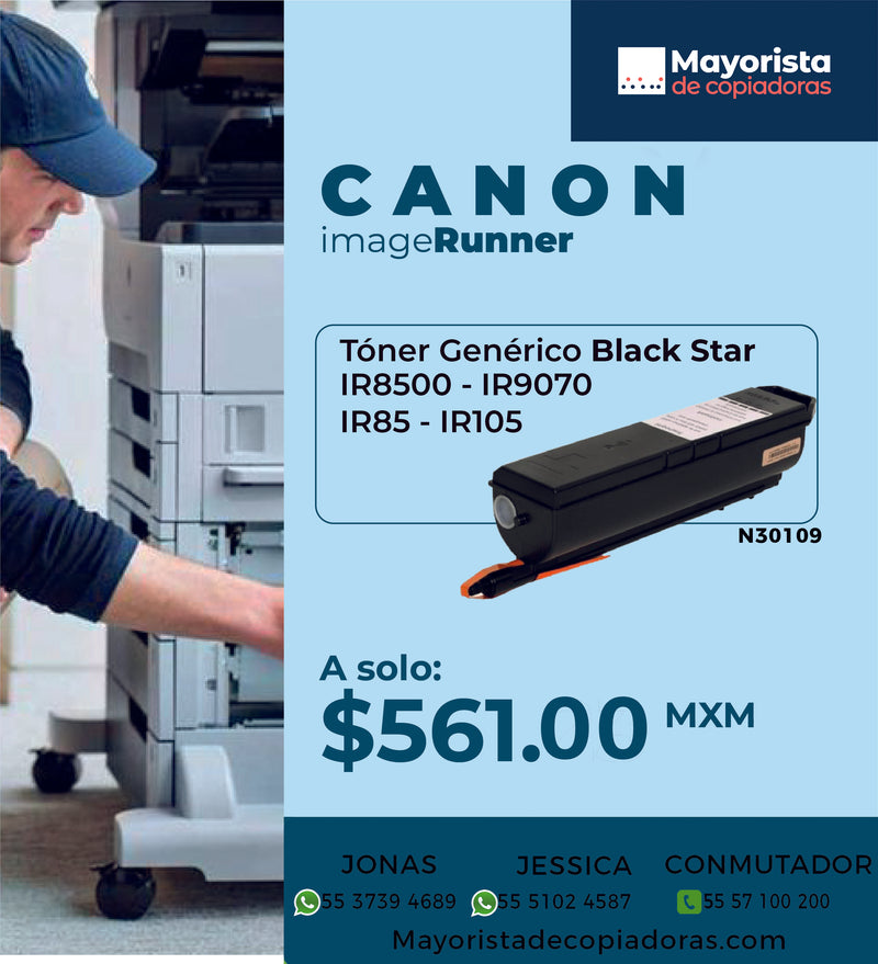 Cartucho de Tóner Canon Negro IR 8500 Compatible GPR-1, 1390A003