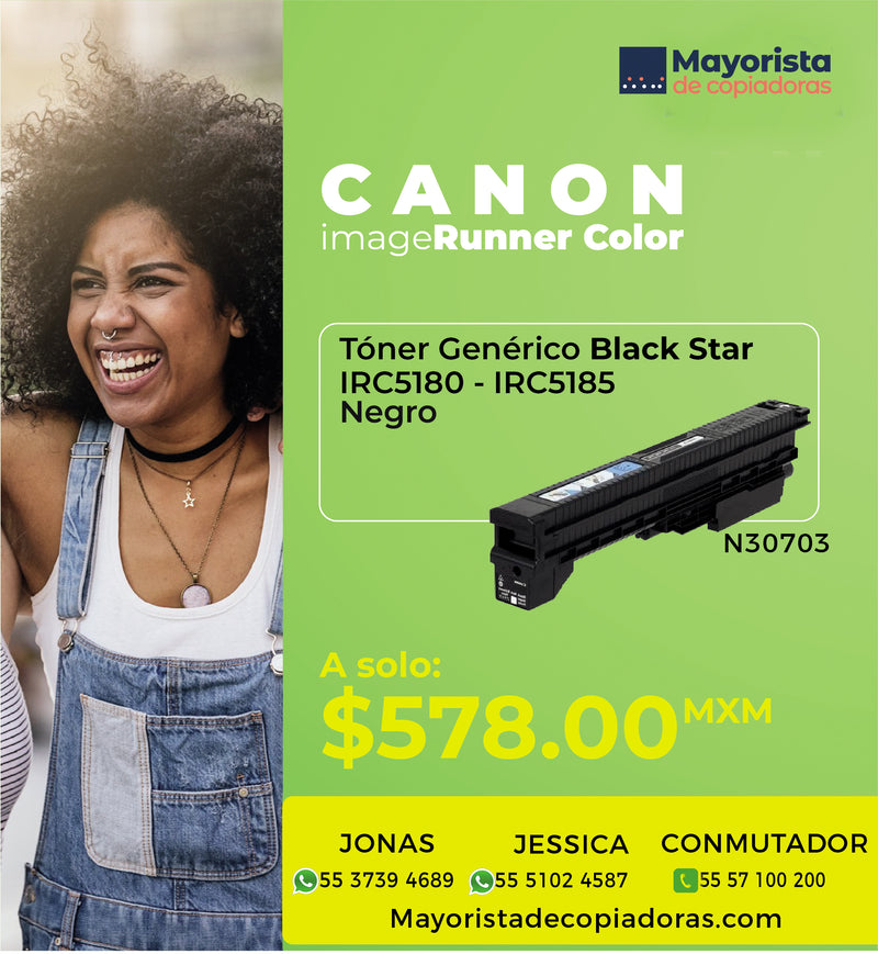 Cartucho de Tóner Canon Compatible Negro IrC5180, IrC5185, GPR-20, 1069B001